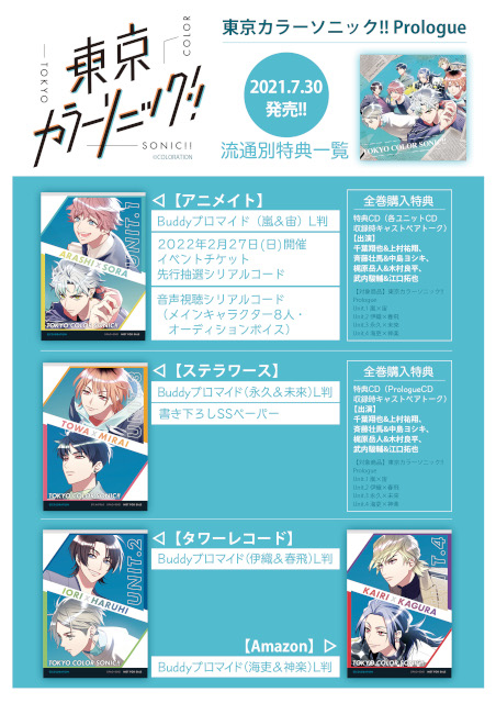 東京カラーソニック!!』7/30発売CDの法人特典デザイン解禁 