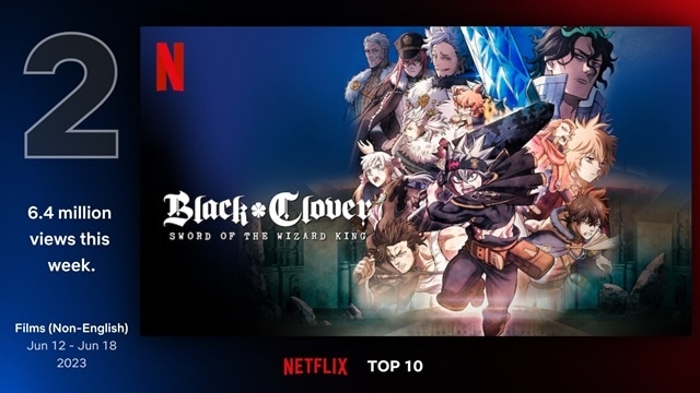 映画『ブラッククローバー 魔法帝の剣』「Netflix週間グローバルTOP10」2位にランクインの画像-1