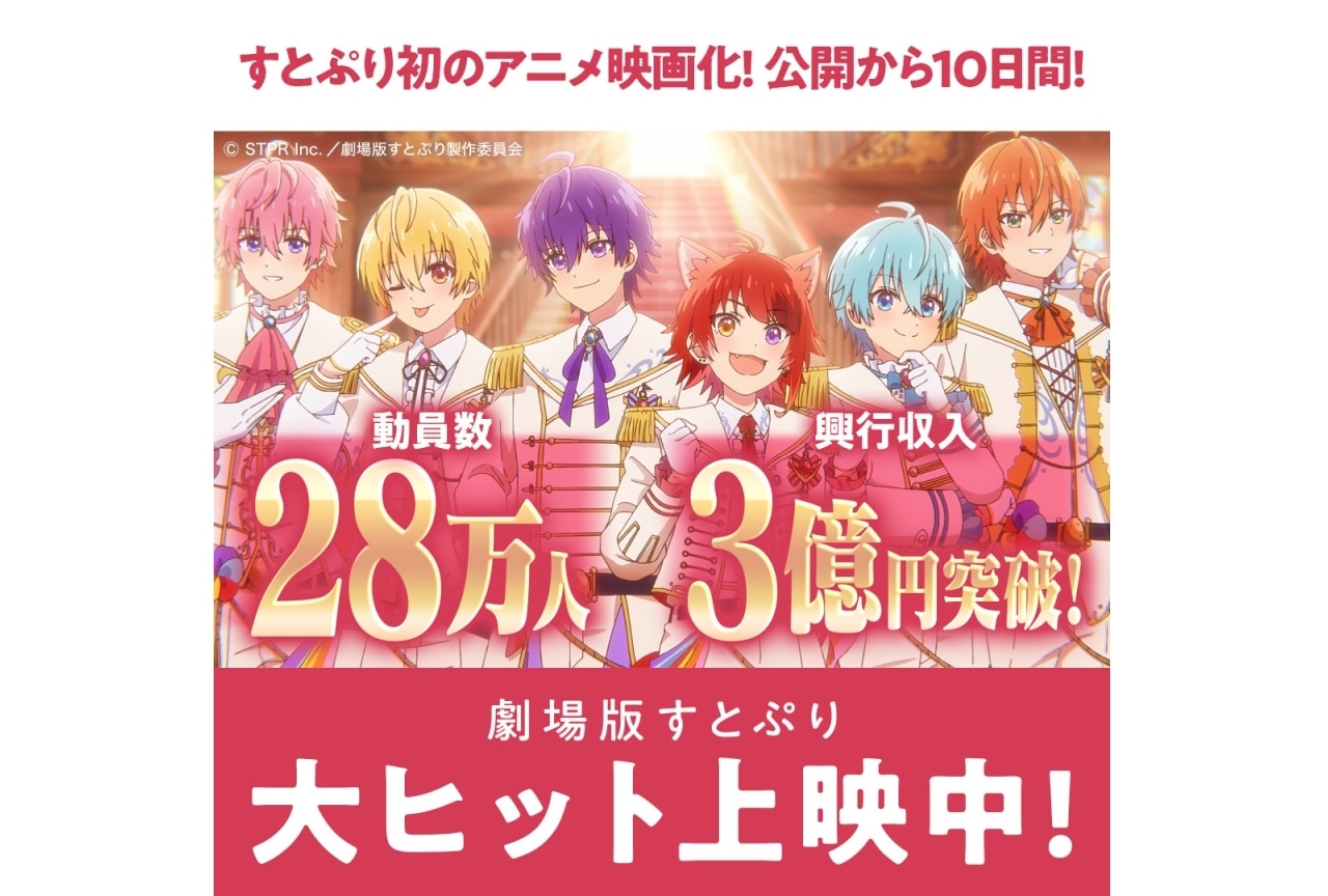 『劇場版すとぷり はじまりの物語』観客動員数28万⼈、興収3億円を突破