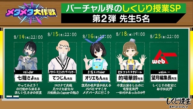 史上最大のバーチャル文化祭「メタメタ大作戦」総来場者10万人突破！　8/23の六本木メタメタRADIOで「クレヨンしんちゃんコラボSP」生配信、VTuberレオス・ヴィンセントさんの生配信もの画像-6