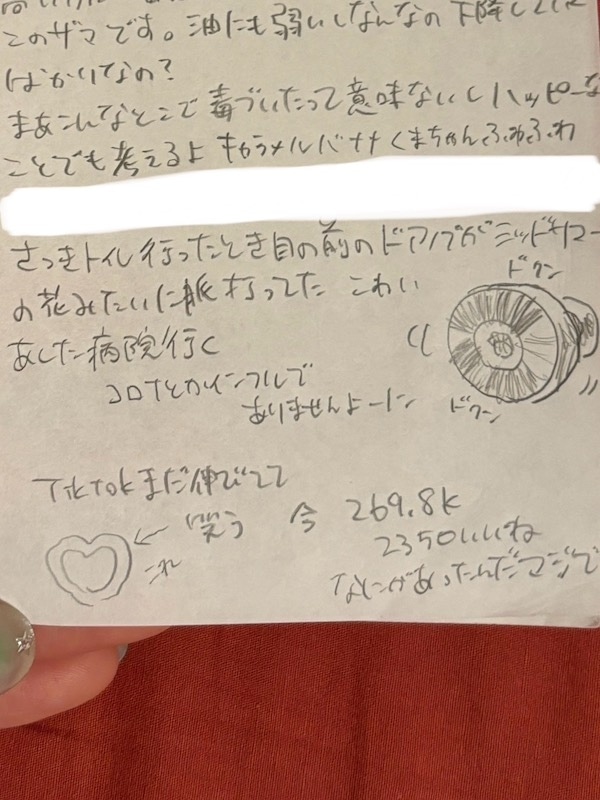 ➡️病気でダウンしすっかり落ち込んでた時期の日記より。検査したところインフルエンザに罹っていて、更に落ち込むこととなりました。懐かしい