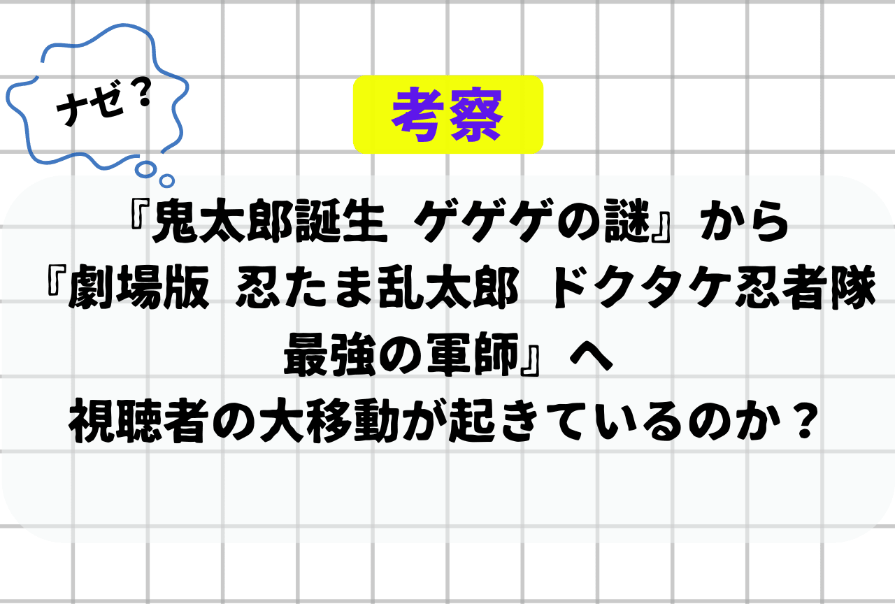 『鬼太郎誕生 ゲゲゲの謎』 『劇場版 忍たま乱太郎 ドクタケ忍者隊 最強の軍師』共通点考察