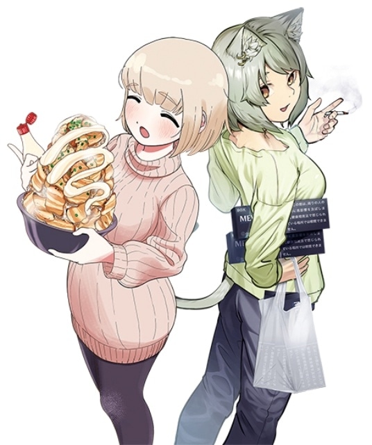 ▲『ドカ食いダイスキ!もちづきさん』×『ヤニねこ』