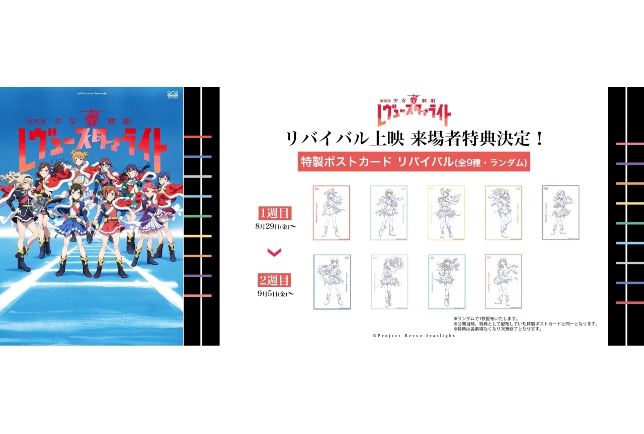 劇場版少女☆歌劇レヴュースタァライト 来場者特典フィルム風クリアしおり 大場なな 劇場版少女☆歌劇レヴュースタァライト 来場者特典フィルム風