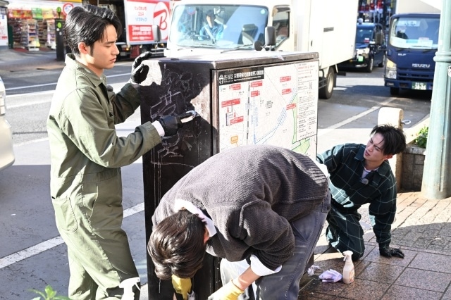 実写映画『WIND BREAKER／ウィンドブレイカー』落書き清掃イベントの公式レポートが到着！　水上恒司さん、綱啓永さん、濱尾ノリタカさんが参加し渋谷の街をキレイに-10