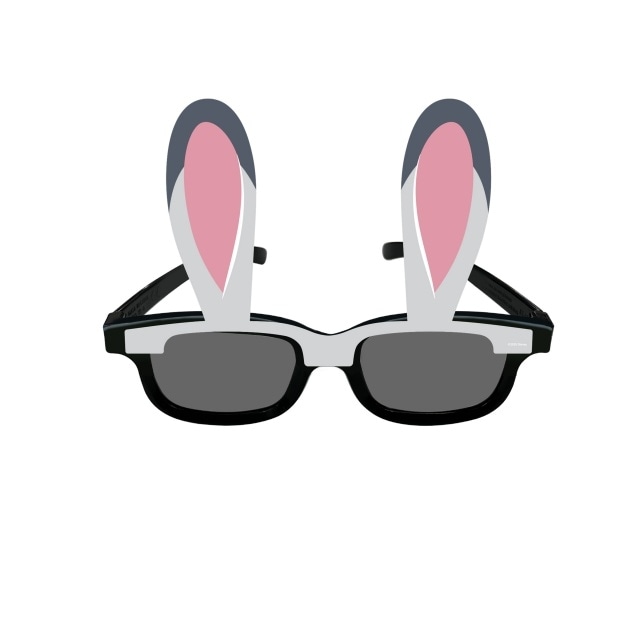 ▲メガネに貼り付けた際のイメージ