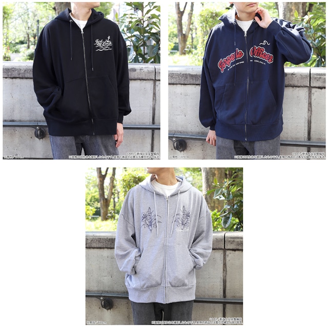 △パーカー着用例（左上：宗谷ましろ、右上：西崎芽依、下：納沙幸子）