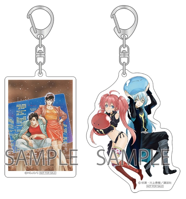 △アクリルキーホルダー（左：『シティーハンター』、右：『転生したらスライムだった件』）