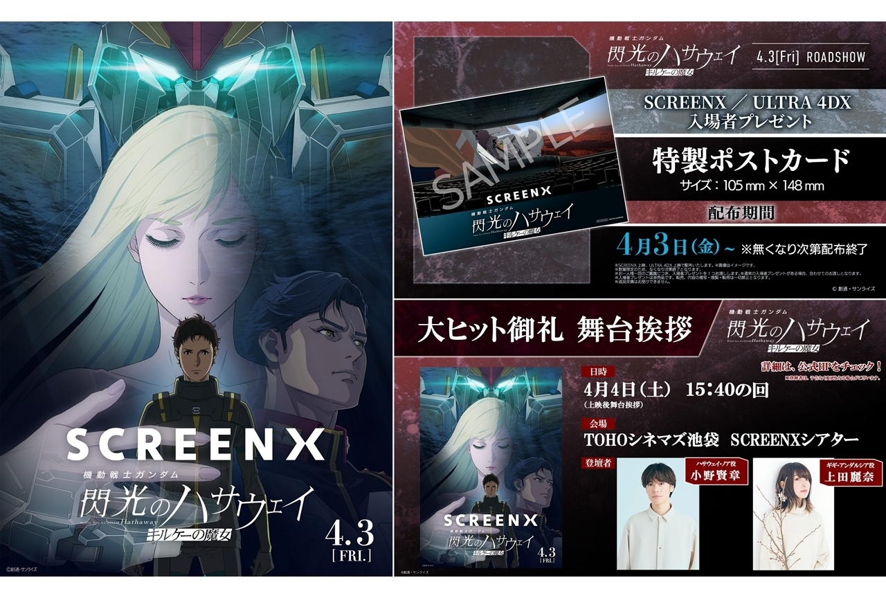 『閃光のハサウェイ キルケーの魔女』SCREENX、ULTRA 4DX上映が決定!