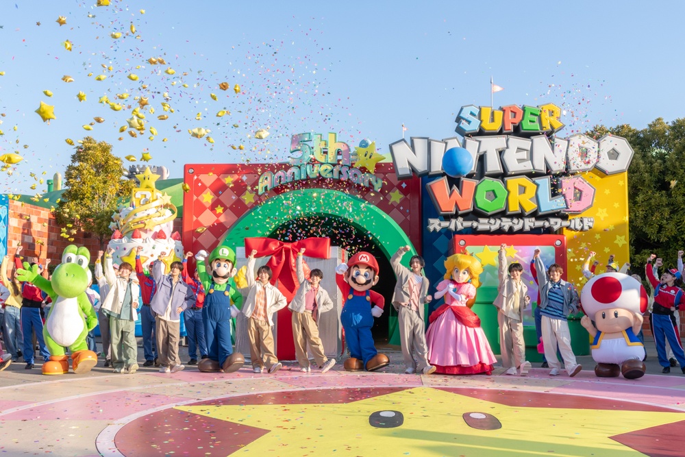「無敵状態や！　今！」──なにわ男子＆マリオ、ルイージらが“一致団結”して5周年の開幕を宣言！ ユニバーサル・スタジオ・ジャパン「スーパー・ニンテンドー・ワールド™」5周年アニバーサリー・セレモニーレポート-4