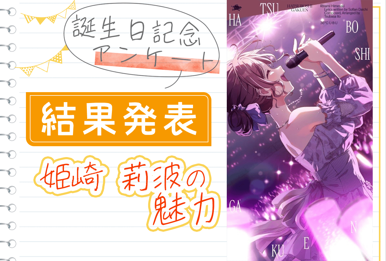 『学マス』姫崎莉波(CV:薄井友里)誕生日記念アンケート結果発表