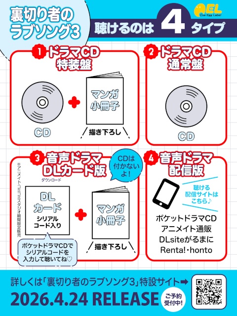 溺愛攻×強気受、マフィアBL『裏切り者のラブソング』のドラマCD3巻が本日発売＆配信！　サイン色紙が当たるキャンペーンや展示情報などが盛りだくさん!!-7