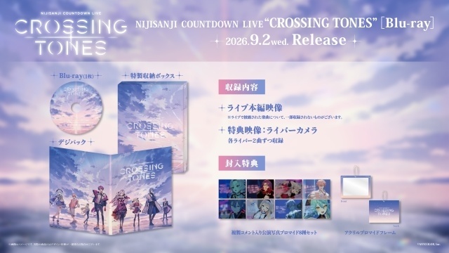 「NIJISANJI COUNTDOWN LIVE “CROSSING TONES”」Blu-rayのパッケージ＆封入特典デザインが公開！　特典映像となるライバーカメラ情報も解禁-2