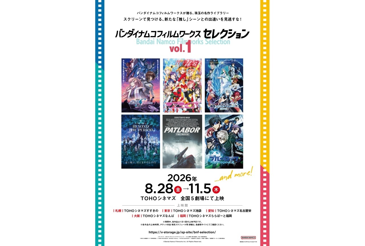 「バンダイナムコフィルムワークス セレクション Vol.1」8/28より開始