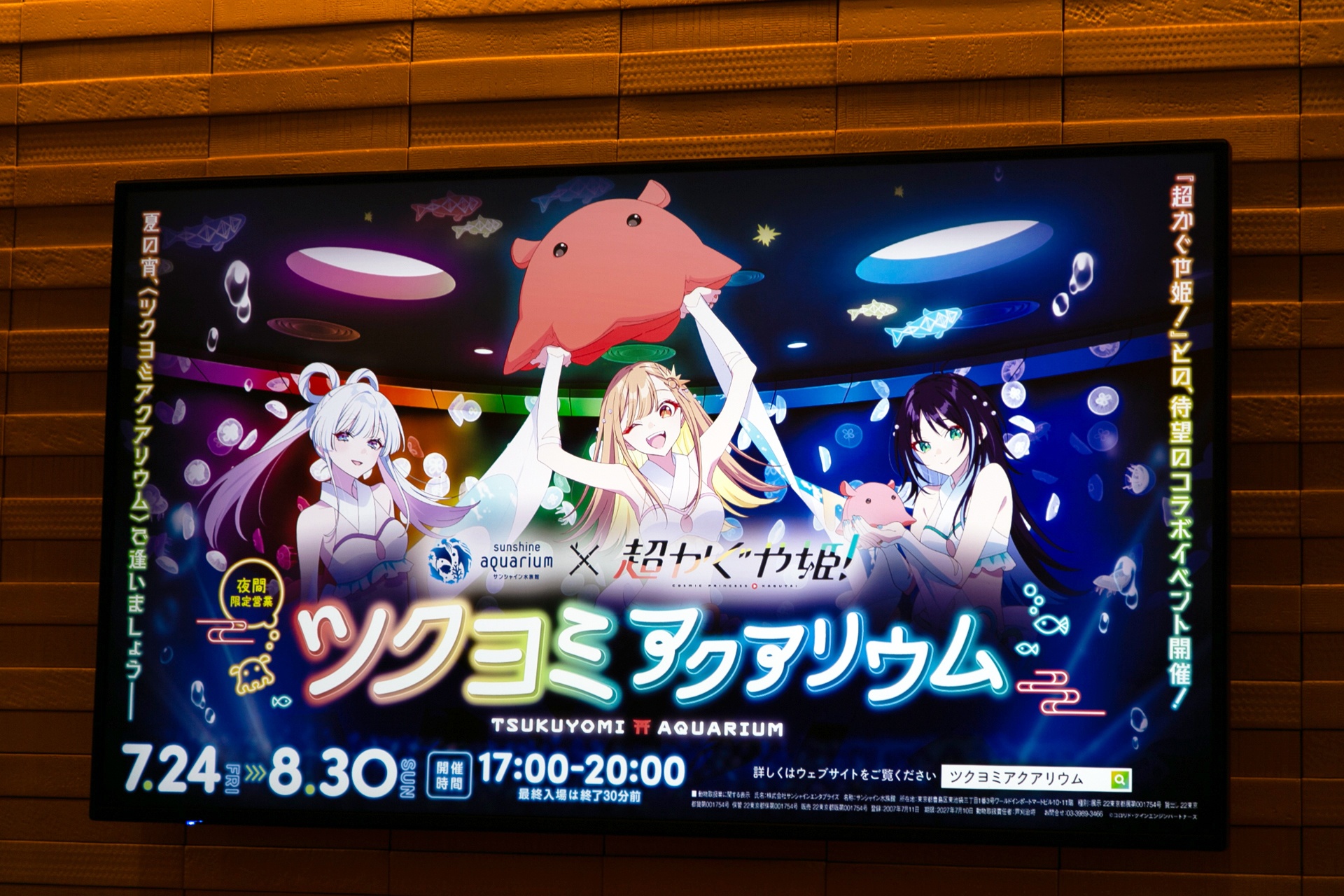 仮想空間〈ツクヨミ〉が夜の水族館に出現！　『超かぐや姫！』の世界観を体感できるサンシャイン水族館コラボの模様をレポート-1