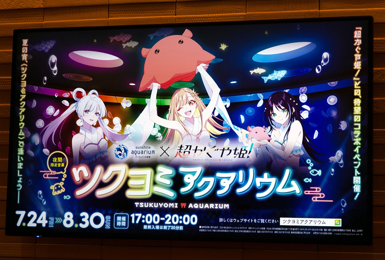 『超かぐや姫！』サンシャイン水族館コラボレポ｜仮想空間〈ツクヨミ〉が夜の水族館に出現！