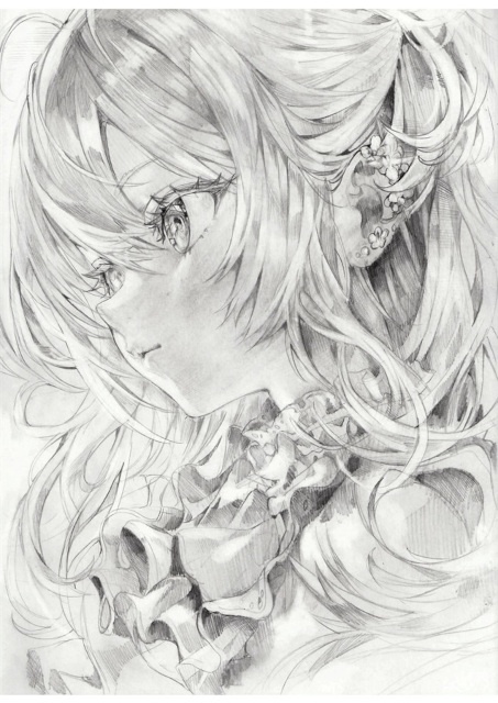 ▲モノクロで描かれた美しい一枚絵