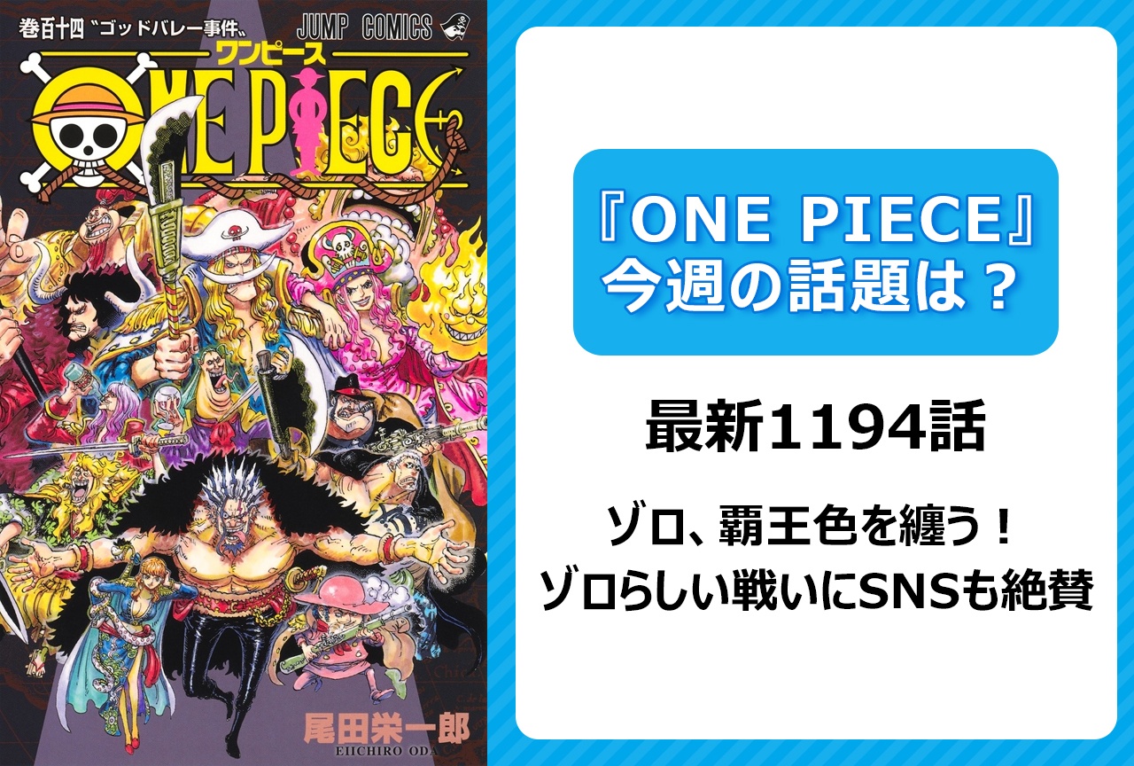 【今週の『ONE PIECE』の話題は？】覇王色を纏う！　ゾロらしい戦いにSNS絶賛＜1194話＞