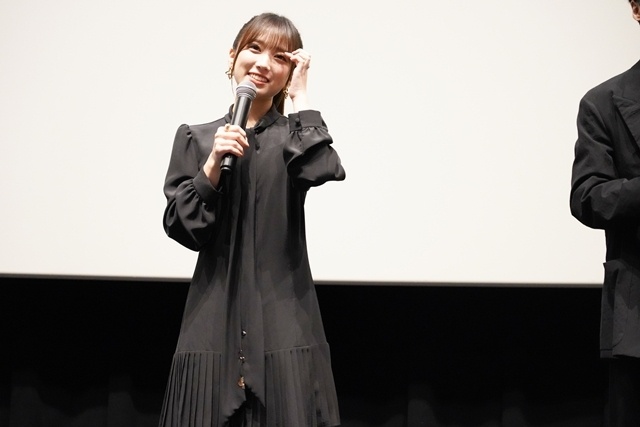 『縁の手紙』完成披露上映会に矢吹奈子さん・小野賢章さん・梅田修一朗さん登壇！　矢吹さんの韓国語レクチャーを受けて、小野さんと梅田さんが韓国語で寸劇を披露-2