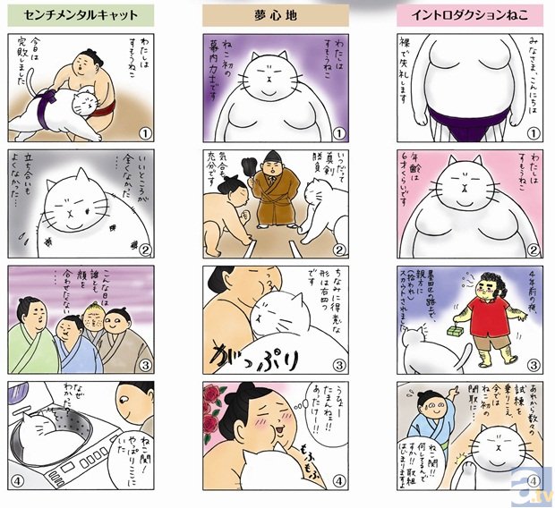 ねこがすもう!? 奇想天外、ねこの力士「すもうねこ」のゆるカワマンガがTVドラマ化決定! 4コマの試し読みも!-2