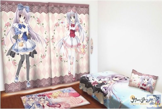 イラストレーター「梱枝りこ」先生と痛カーテンブランド「カーテン魂」がコラボしたインテリアグッズが発売決定！-1