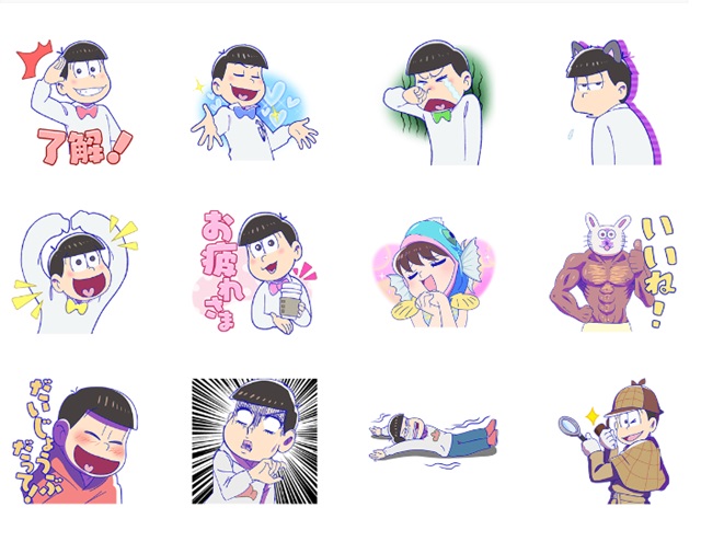 6つ子やじょし松さん、なごみ探偵に……実松さんまで!?　『おそ松さん』待望のLINEスタンプ第2弾が登場！-2