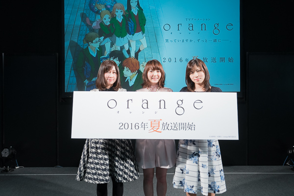 アニメジャパン2016でTVアニメ『orange』の女性声優陣3人が発表！　主人公・高宮菜穂役は花澤香菜さんにの画像-1