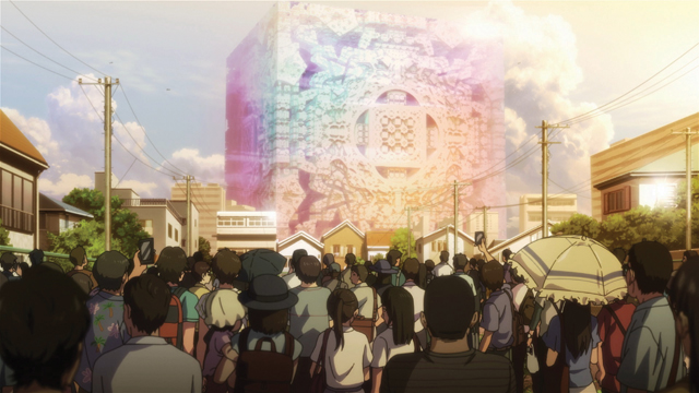 TVアニメ『正解するカド』第1話より場面カット到着！羽田国際空港上空に突如現れた謎の巨大立方体――