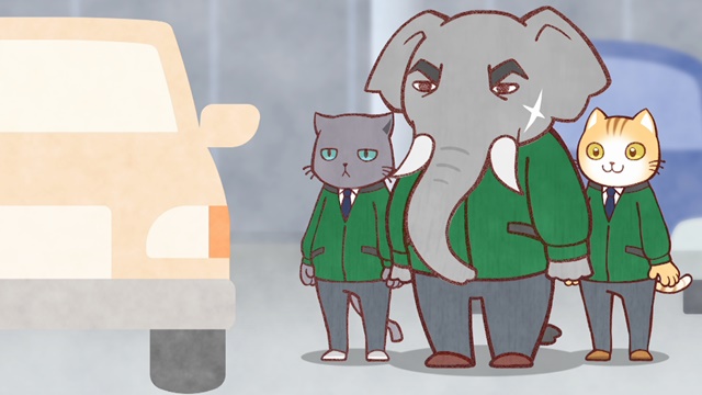 TVアニメ『働くお兄さん！』の第4話場面カット＆あらすじが到着！　ゾウ林先輩の熱い指導のもと業務を取り回すタピオとクエ彦の姿が描かれるの画像-5
