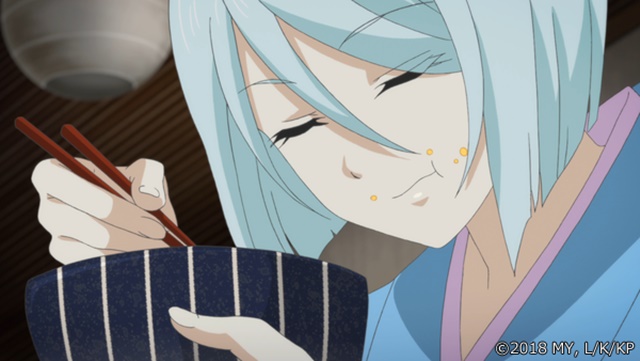 TVアニメ『かくりよの宿飯』第4話の先行場面カット＆あらすじが到着！葵が天神屋に戻ると、雪女のお涼が熱で倒れてしまって……
